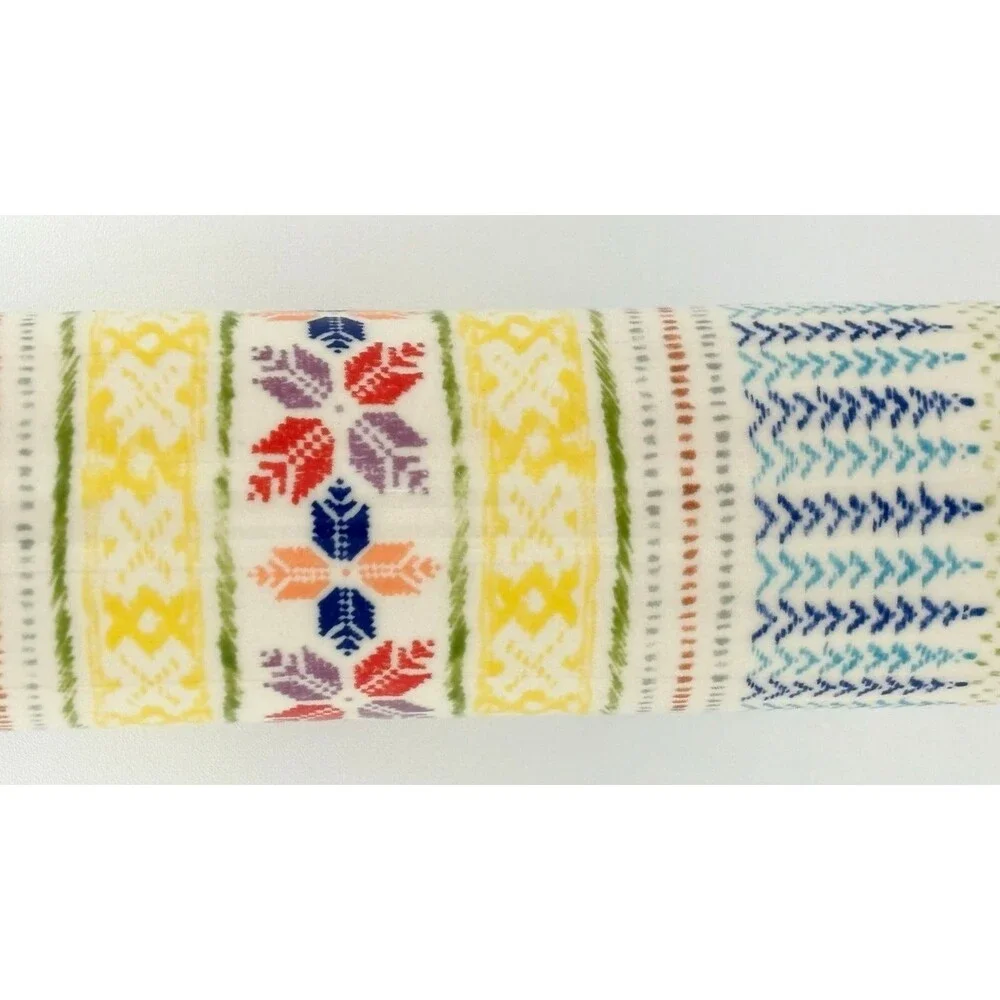 Anthropologie Rolling Pin POLAR GAZE Ceramic Winter Holiday Folk‎ Snowflake